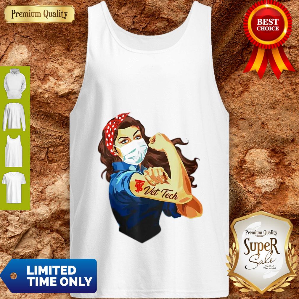 Strong Woman Mask Vet Tech Coronavirus Shirt - Image 3