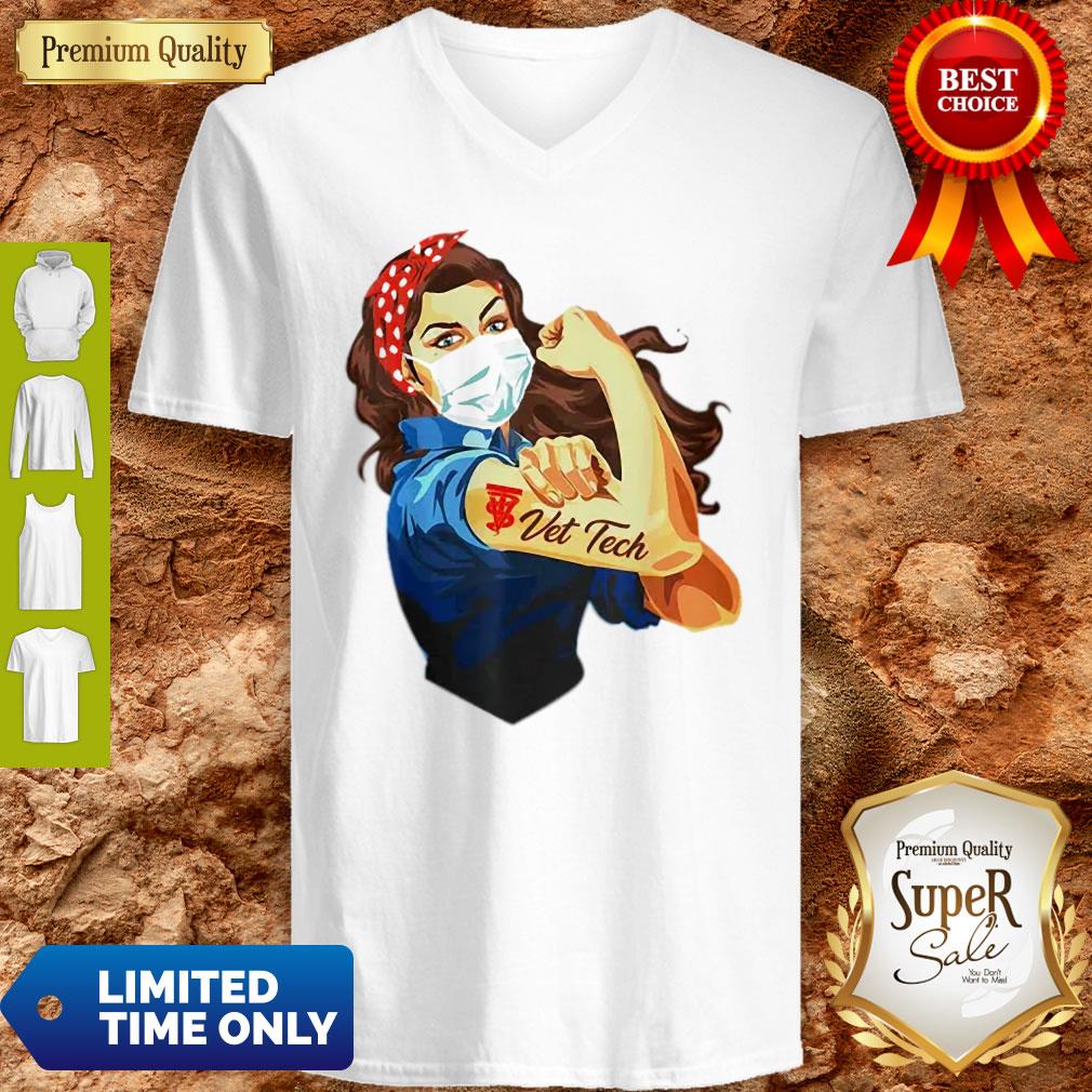Strong Woman Mask Vet Tech Coronavirus Shirt - Image 2