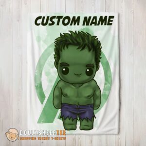 Hot Cute Official Superhero Marvel Avenger Chibi Hulk Blanket Fleece Customized Blanket