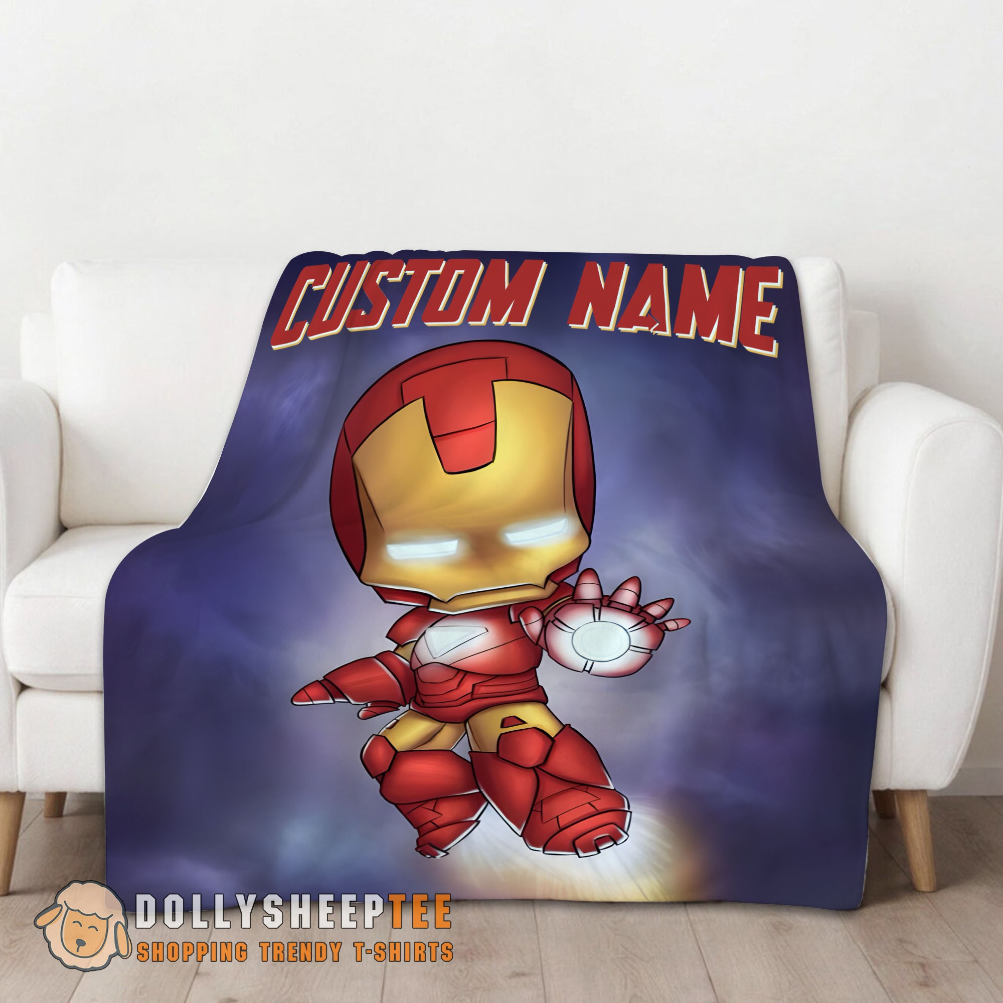 Hot Cute Official Superhero Marvel Avenger Chibi Iron Man Blanket Fleece Customized Blanket - Image 2