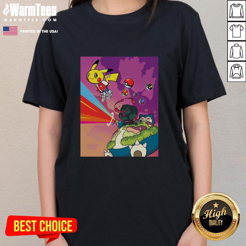 Official Pikachu Kanye Graduation Mashup Parody T-Shirt - Image 3