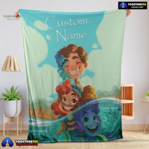 Disney Cartoon Summer Of Luca With Friends Blanket Fleece Customized Blanket