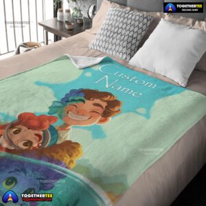 Alternative view of Disney Cartoon Summer Of Luca With Friends Blanket Fleece Customized Blanket