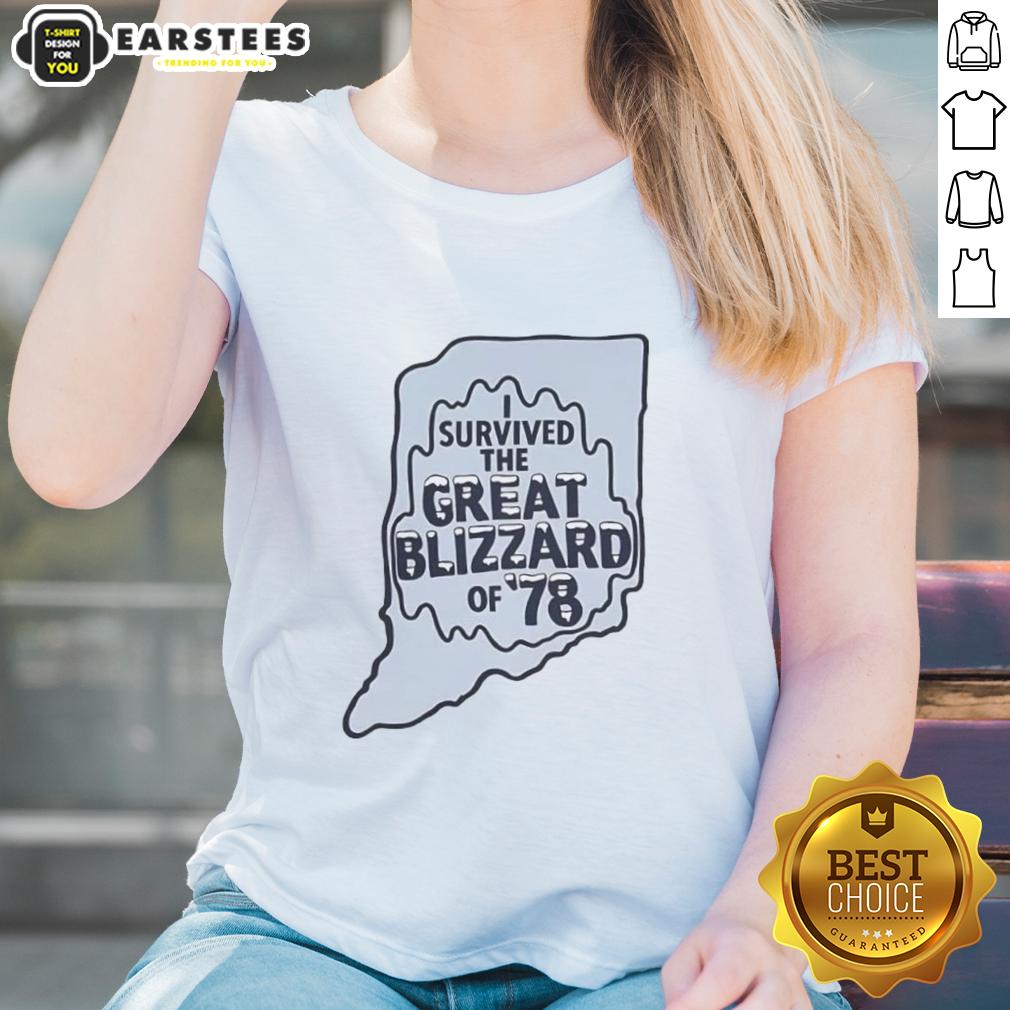 Good I Survived The Great Blizzard Of '78 Indiana Outline T-Shirt - Image 3