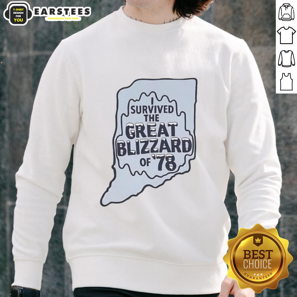 Good I Survived The Great Blizzard Of '78 Indiana Outline T-Shirt - Image 5