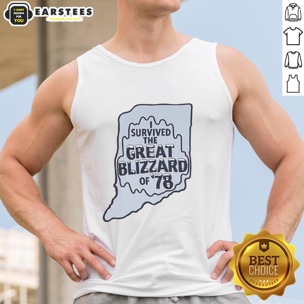 Good I Survived The Great Blizzard Of '78 Indiana Outline T-Shirt - Image 4