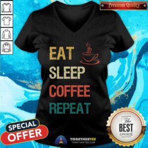 Alternative view of Funny Eat Sleep Coffee Repeat T-Shirt