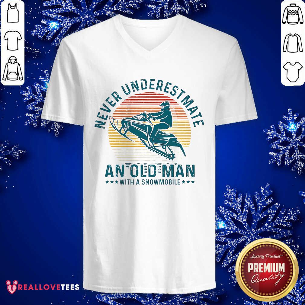 So Never Underestimate An Old Man With A Snowmobile Vintage Shirt - Image 5