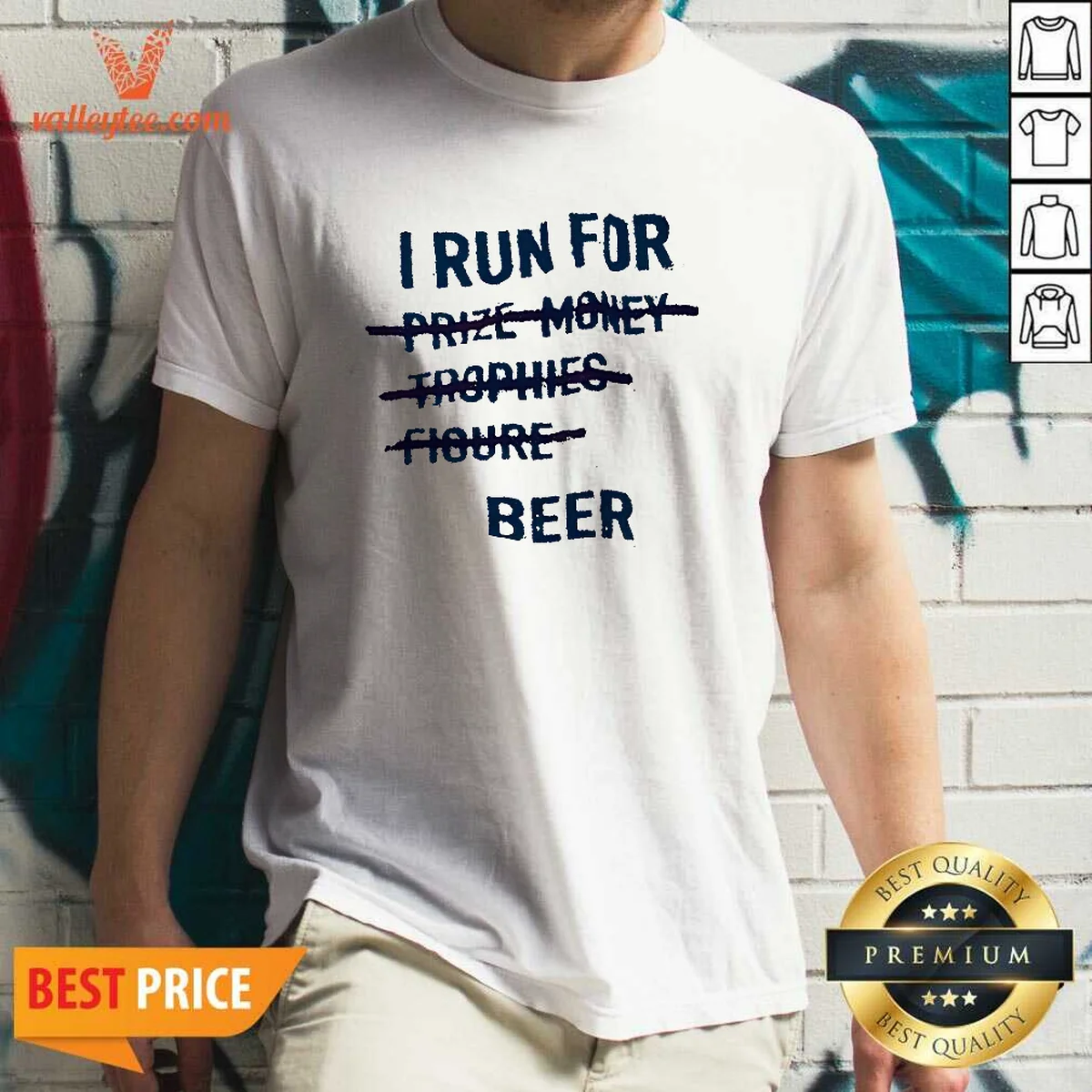 Awesome I Run For Prize Monkey Trophies Figure Beer Shirt