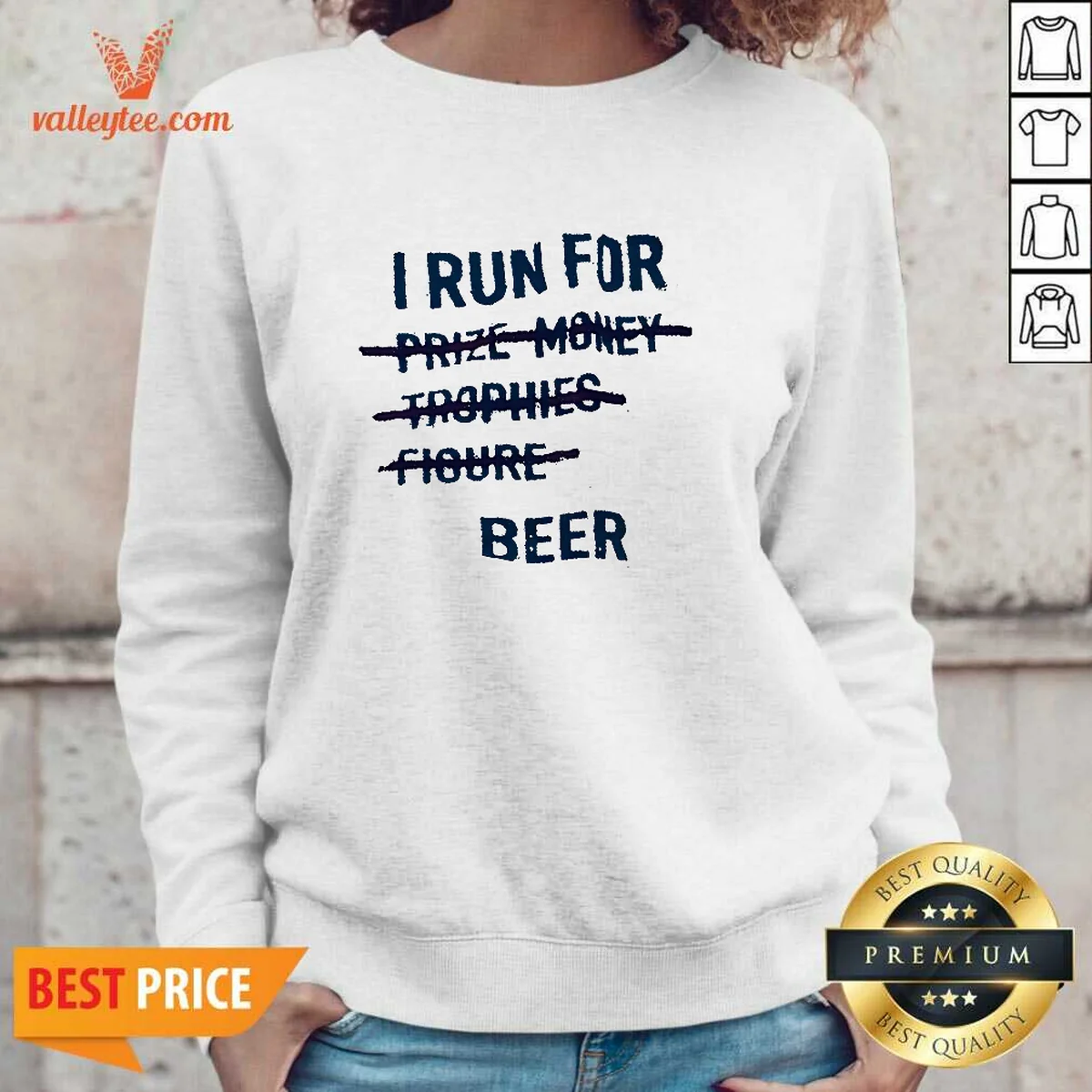 Awesome I Run For Prize Monkey Trophies Figure Beer Shirt - Image 5
