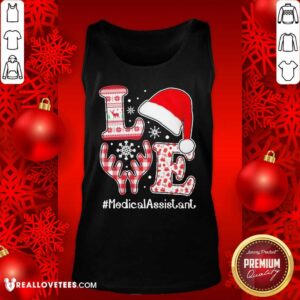 Alternative view of Good Love Hat Santa And Reindeer #Medica Assistant Nurse Worker Ugly Christmas Shirt