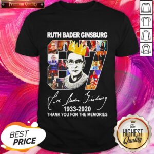 Pretty Ruth Bader Ginsburg 87 Year 1933 2020 Thank You For The Memories Signature Shirt
