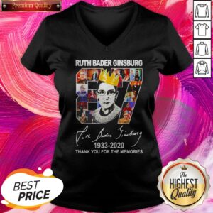 Alternative view of Pretty Ruth Bader Ginsburg 87 Year 1933 2020 Thank You For The Memories Signature Shirt