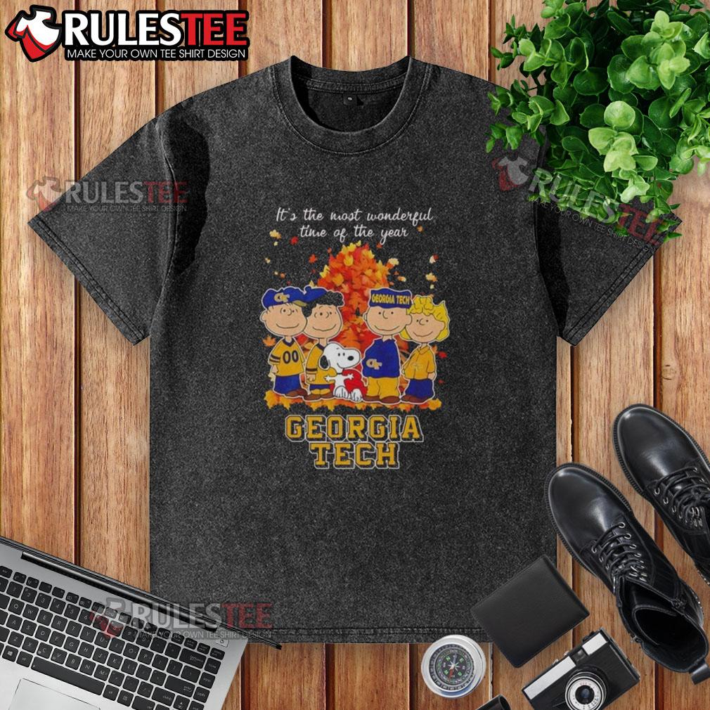 Awesome The Peanuts Character Georgia Tech It's The Most Wonderful Time Of The Year T-Shirt - Image 6