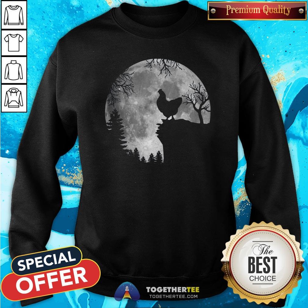 Nice Chicken Black Moon Halloween Shirt - Image 4