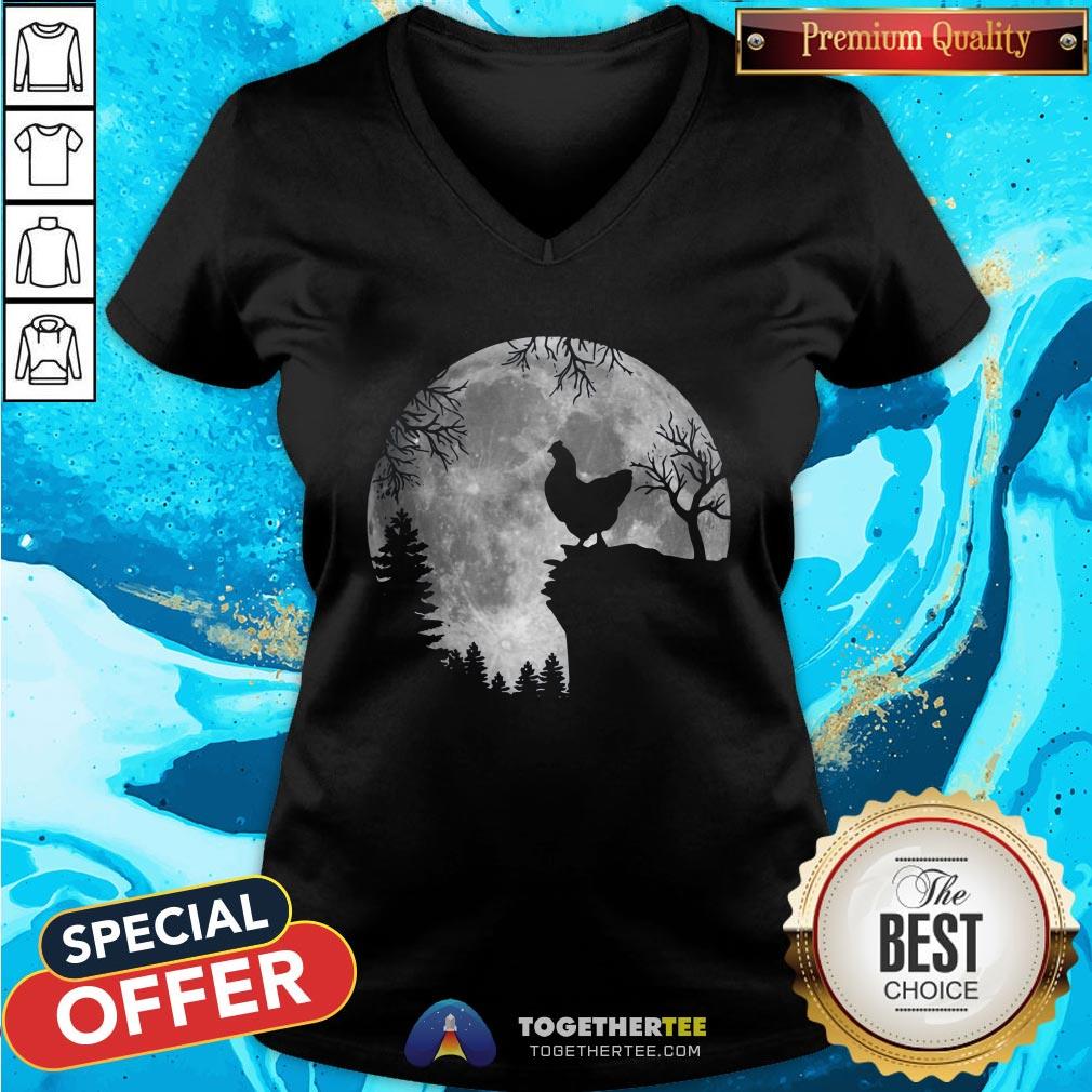 Nice Chicken Black Moon Halloween Shirt - Image 2