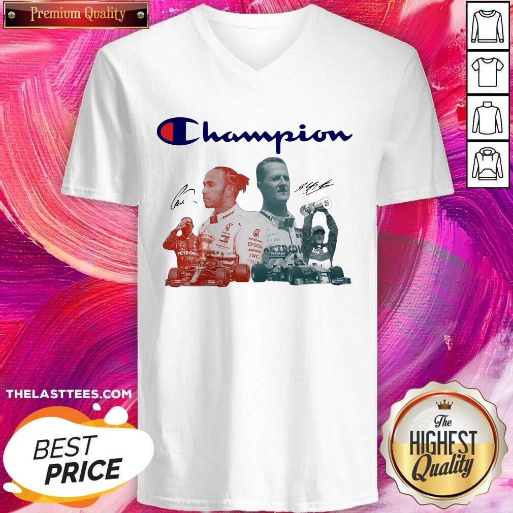 Pretty Hamilton F1 New World Champions Signature Shirt - Image 2