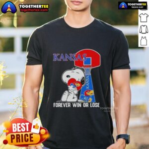 Official Peanuts Snoopy Forever Win Or Lose Kansas Jayhawks Basketball T-Shirt