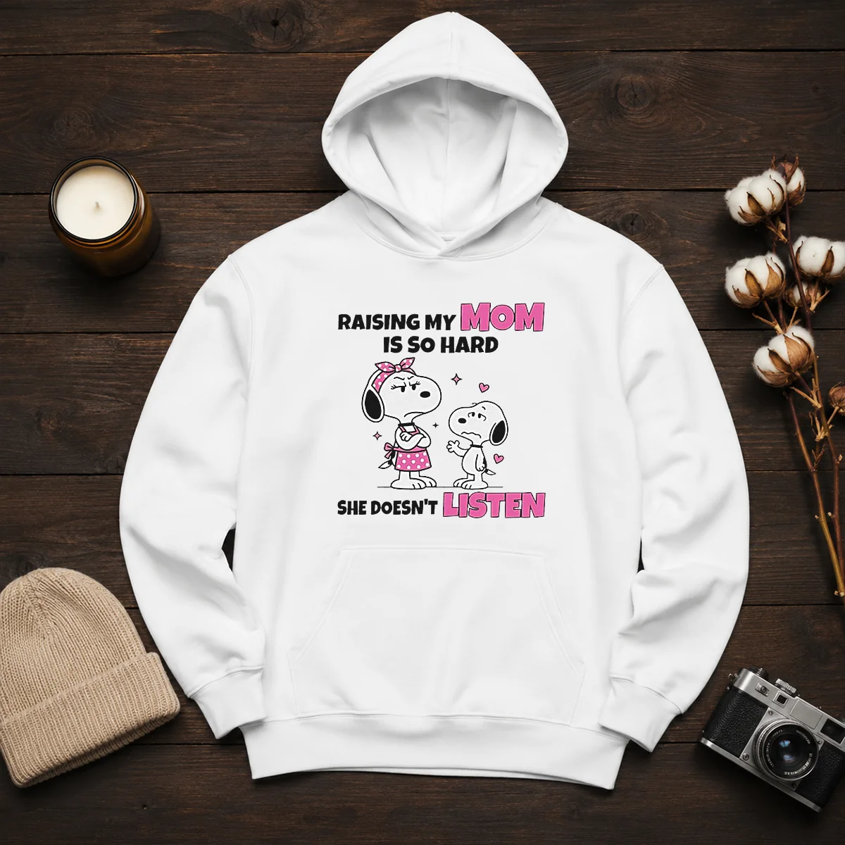 Good Snoopy Belle Peanuts Raising My Mom Is So Hard She Doesn'T Listen Shirt - Image 6