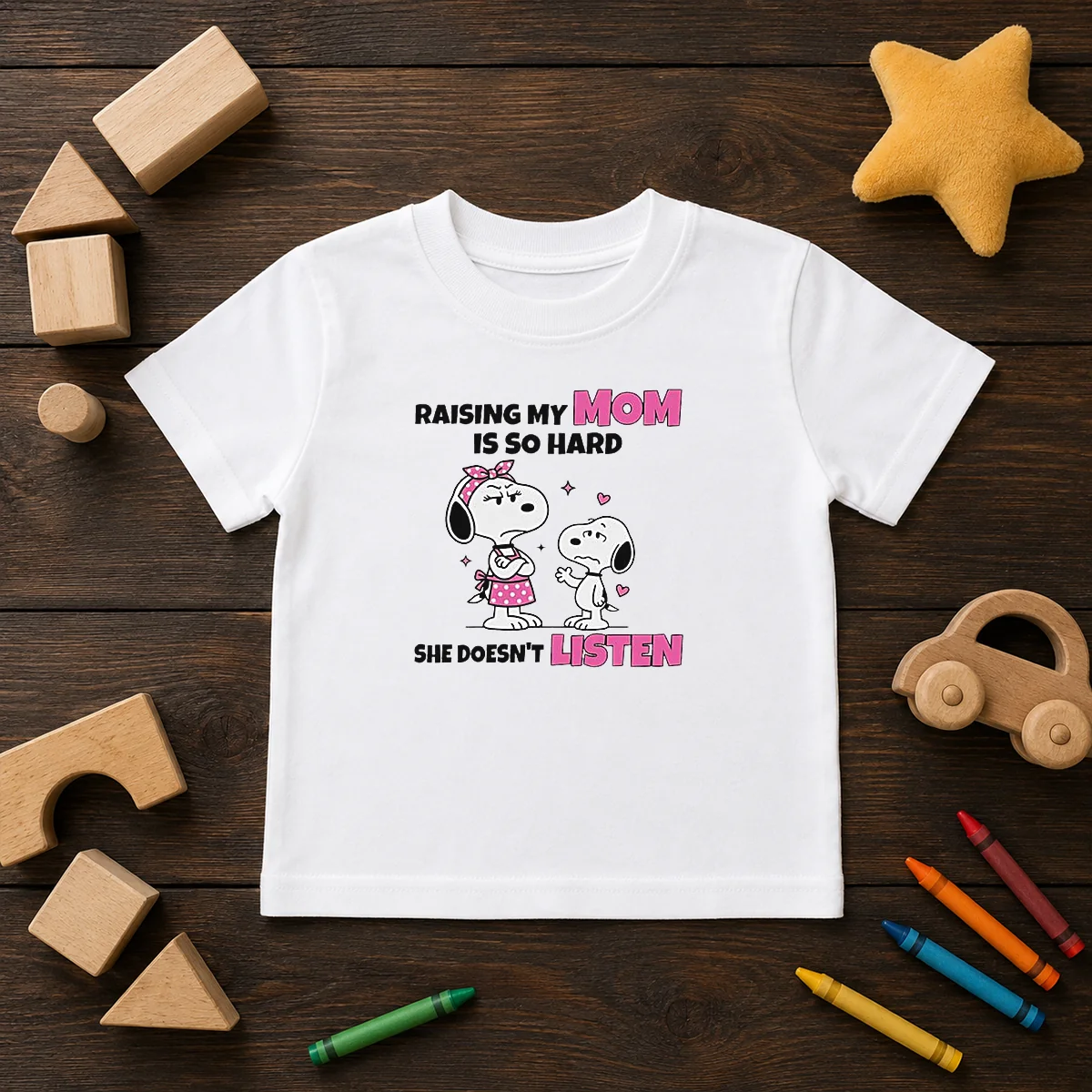 Good Snoopy Belle Peanuts Raising My Mom Is So Hard She Doesn'T Listen Shirt - Image 9