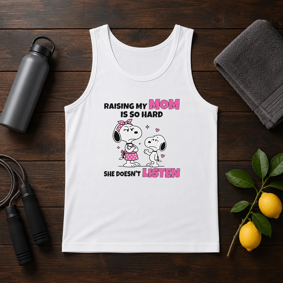 Good Snoopy Belle Peanuts Raising My Mom Is So Hard She Doesn'T Listen Shirt - Image 3