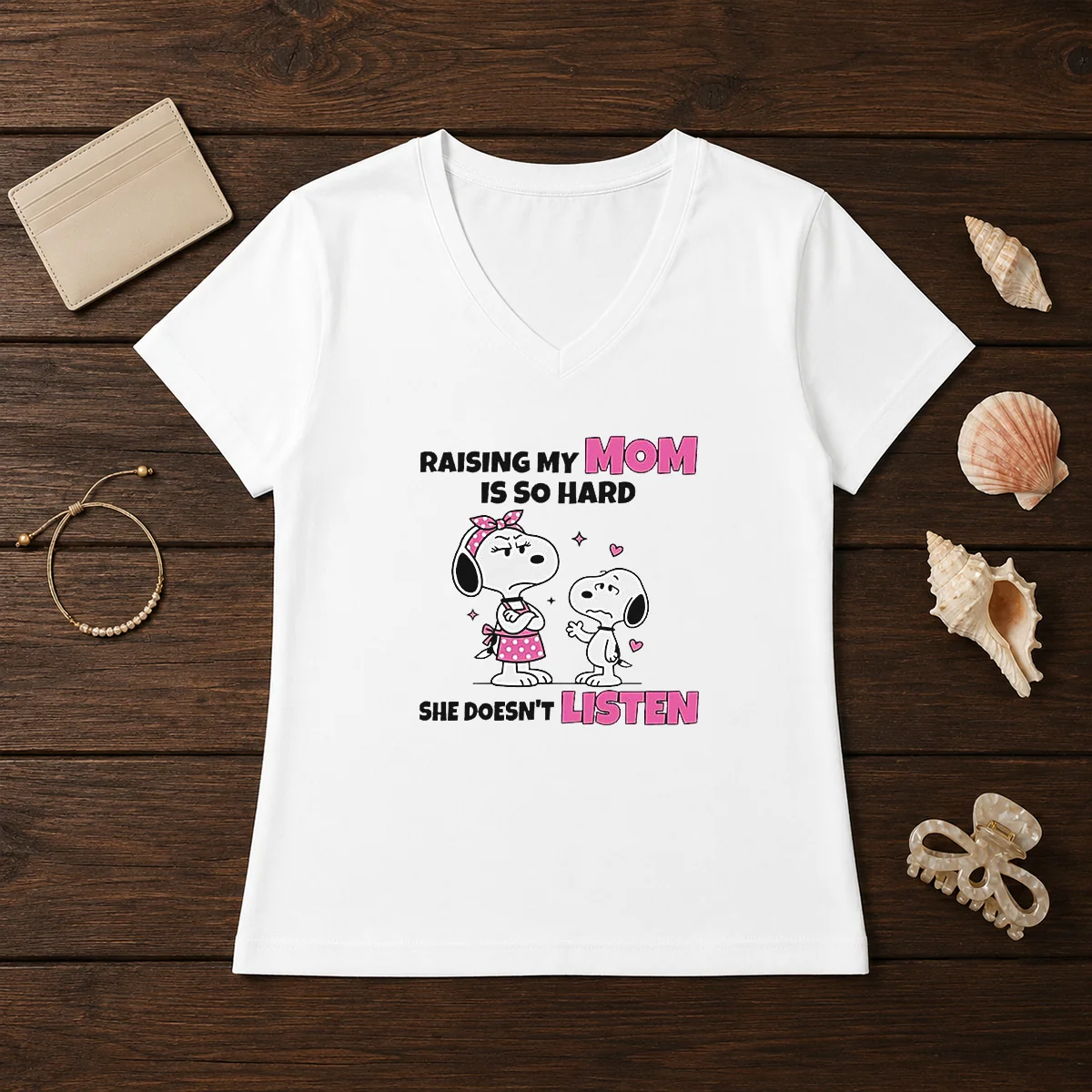 Good Snoopy Belle Peanuts Raising My Mom Is So Hard She Doesn'T Listen Shirt - Image 2