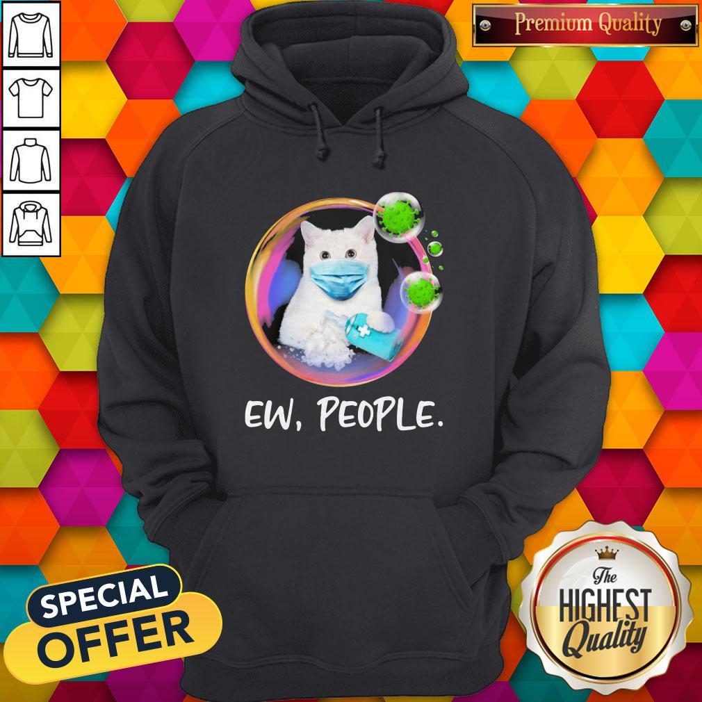 Pretty White Cat Safety Bubble Face Mask Ew People Shirt - Image 3