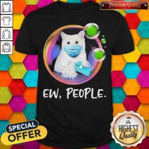 Pretty White Cat Safety Bubble Face Mask Ew People Shirt