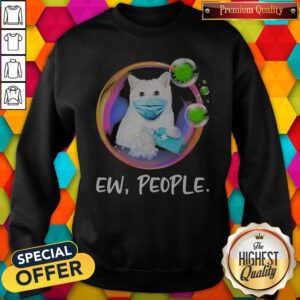 Alternative view of Pretty White Cat Safety Bubble Face Mask Ew People Shirt