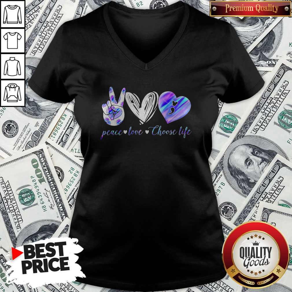 Peace Love Choose Life Mickey Mouse Shirt - Image 4