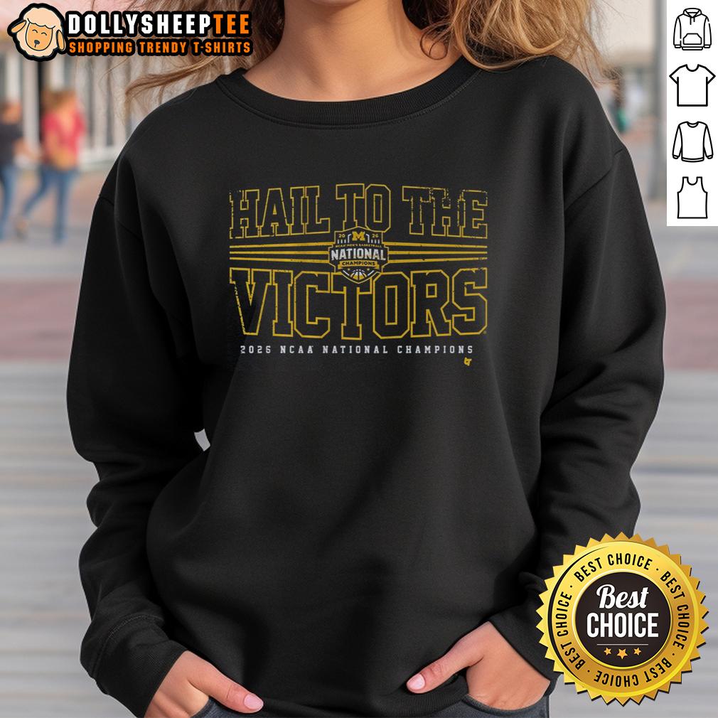 Nice Michigan Wolverines MBB 2026 National Champions Hail To The Victors T-Shirt - Image 5