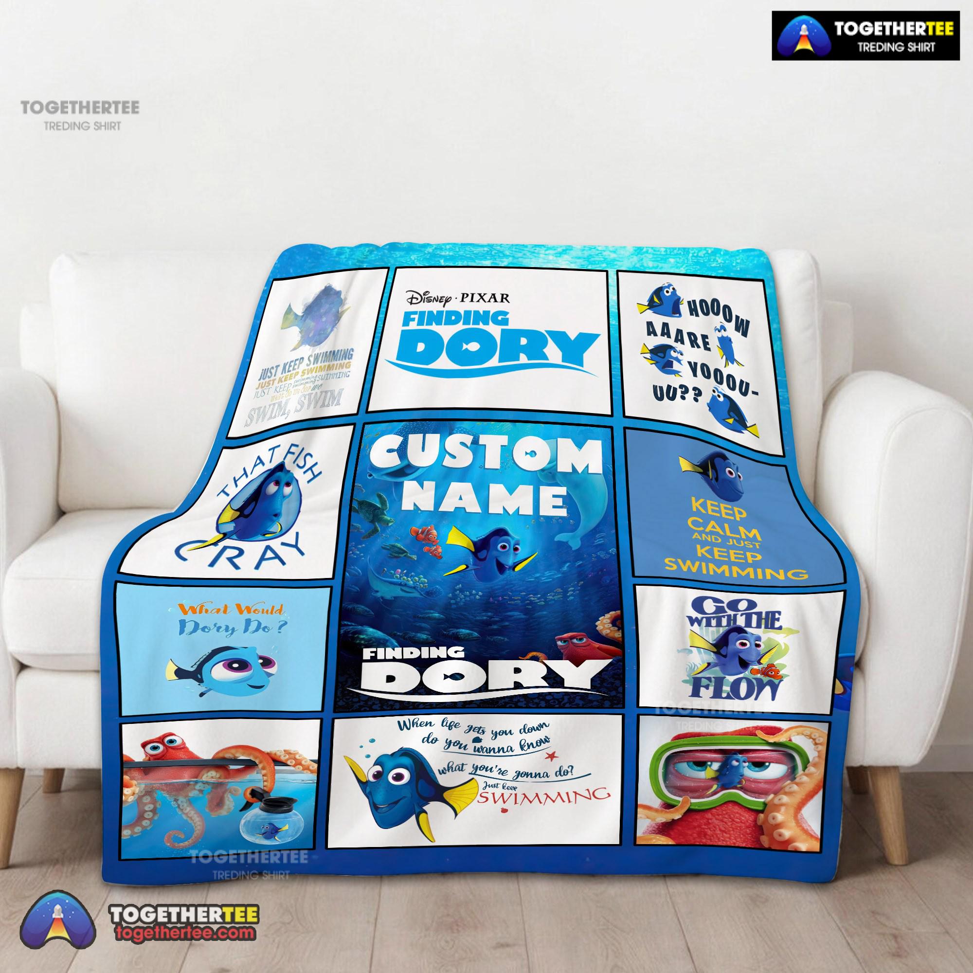 Official Disney Finding Dory What Would Dory Do Collage Blanket Fleece Customized Blanket - Image 2