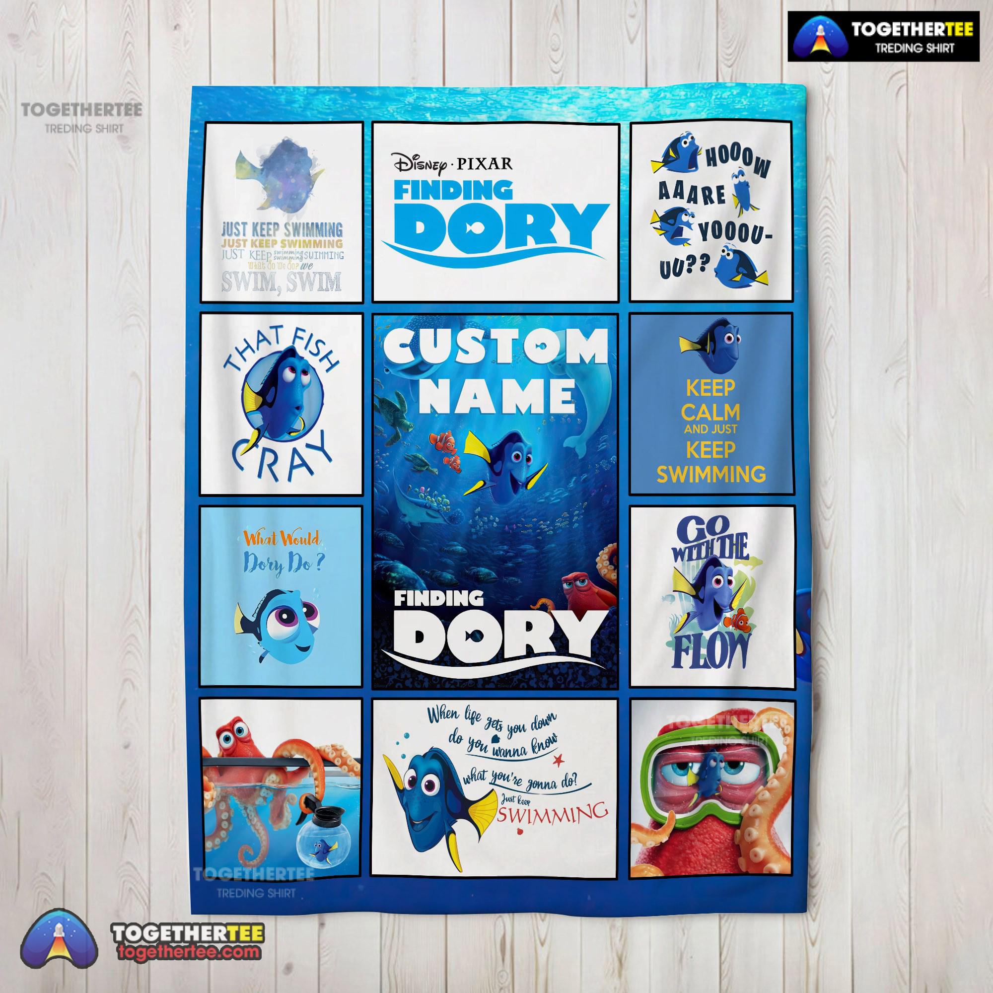 Official Disney Finding Dory What Would Dory Do Collage Blanket Fleece Customized Blanket