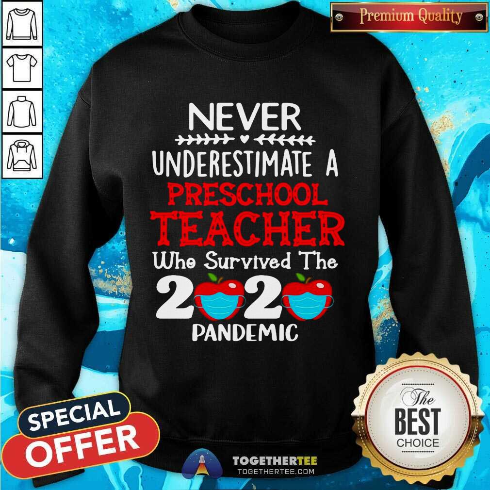Top Never Underestimate A Preschool Teacher Teacher Who Survived The 2020 Pandemic Shirt - Image 4