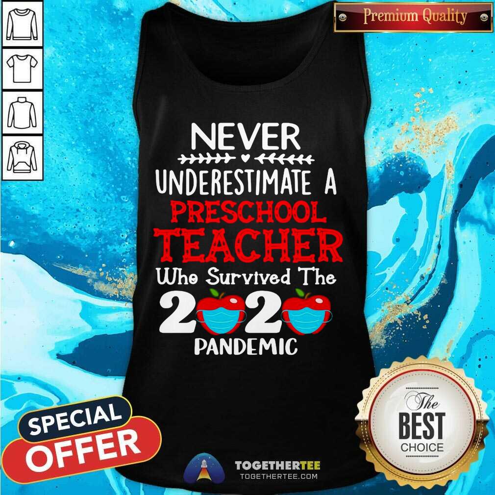 Top Never Underestimate A Preschool Teacher Teacher Who Survived The 2020 Pandemic Shirt - Image 3