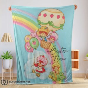 Perfect Pretty Strawberry Shortcake Cartoon With Friends Blanket Customize Blanket