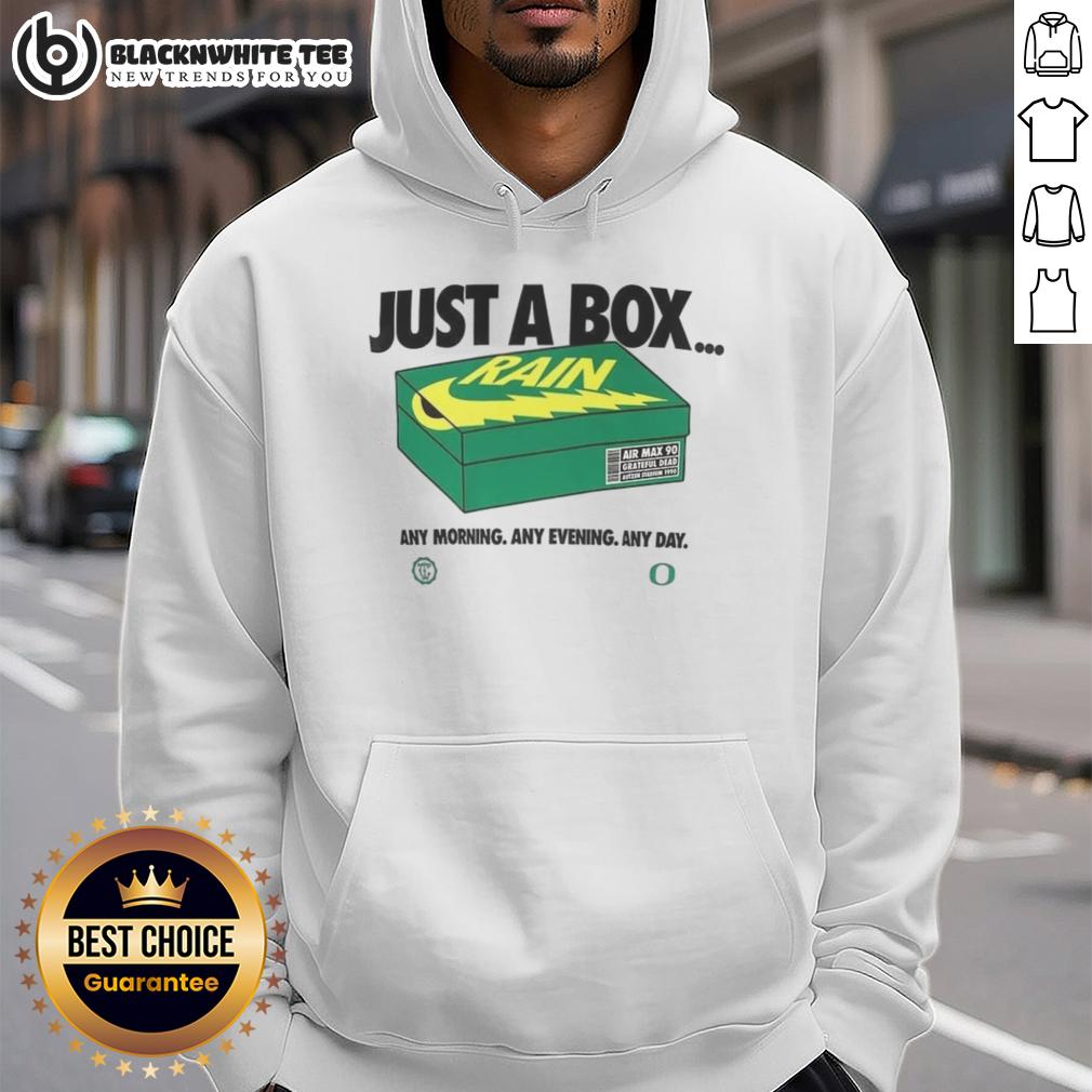 Top Oregon Ducks Just A Box Any Morning Any Evening Any Day T-Shirt - Image 2