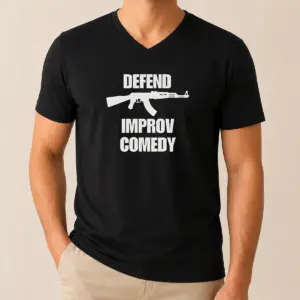 Alternative view of Funny Defend Improv Comedy Shirt