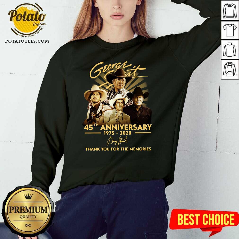 Funny George Strait 45th Anniversary 1975 2020 Thank You For The Memories Signature Shirt - Image 4
