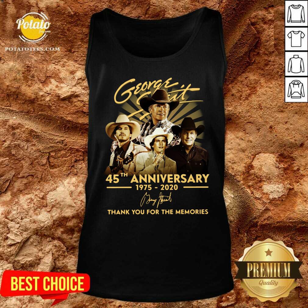 Funny George Strait 45th Anniversary 1975 2020 Thank You For The Memories Signature Shirt - Image 3