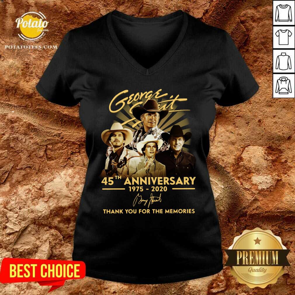 Funny George Strait 45th Anniversary 1975 2020 Thank You For The Memories Signature Shirt - Image 2