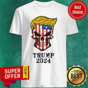 President Donald Trump 2024 Maga Skull American Flag Shirt