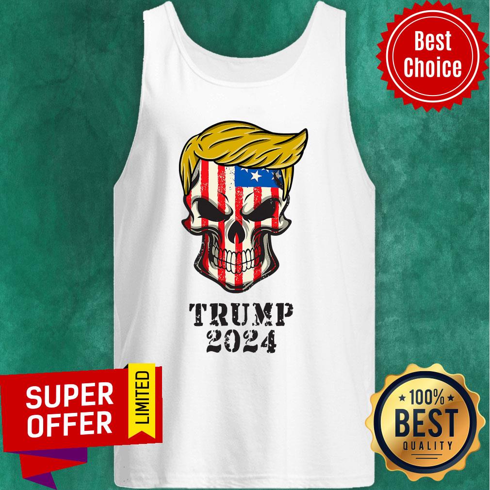 President Donald Trump 2024 Maga Skull American Flag Shirt - Image 4