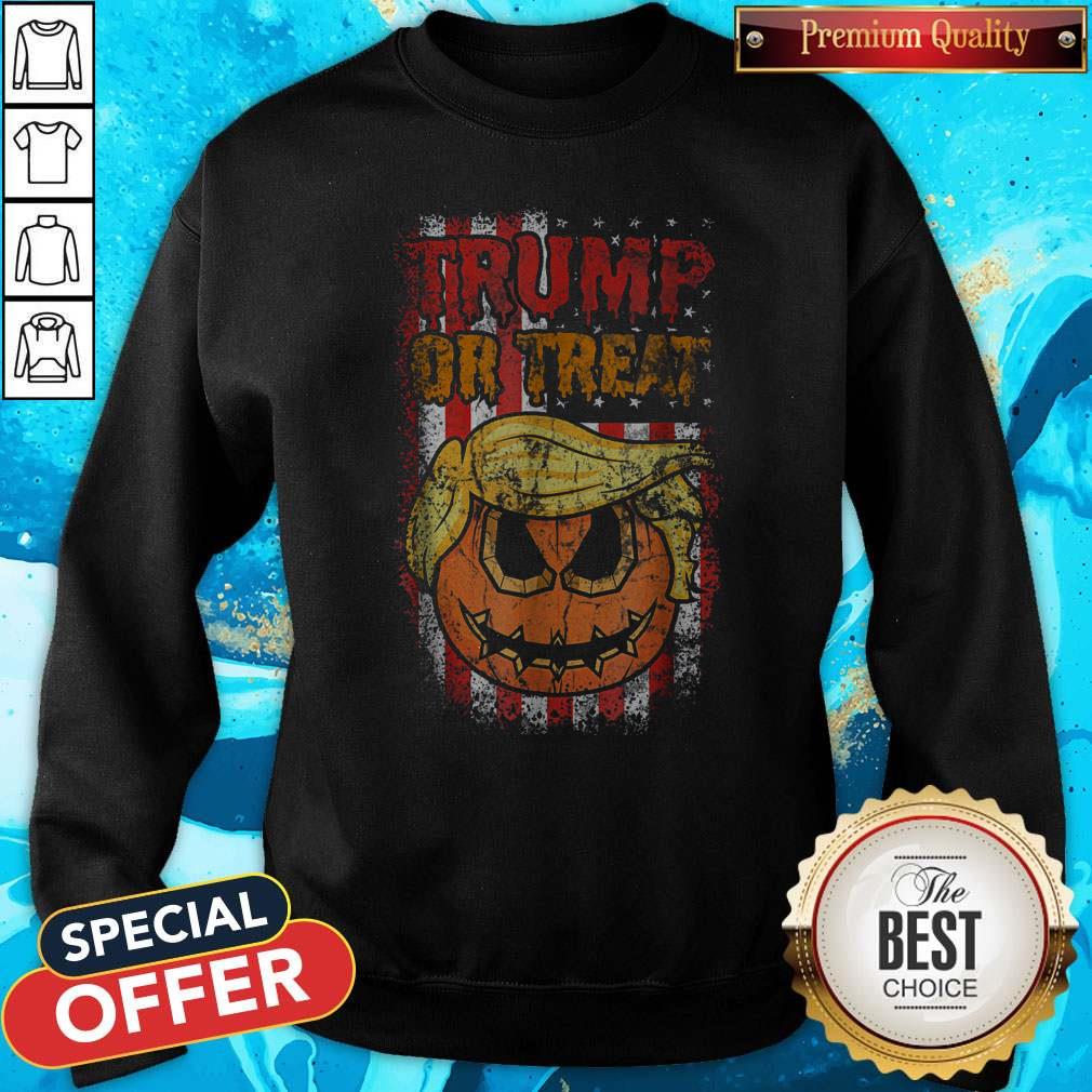 Top Trump Or Treat American Flag Halloween Shirt - Image 4