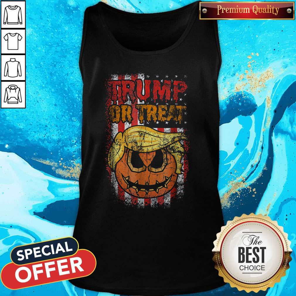 Top Trump Or Treat American Flag Halloween Shirt - Image 3