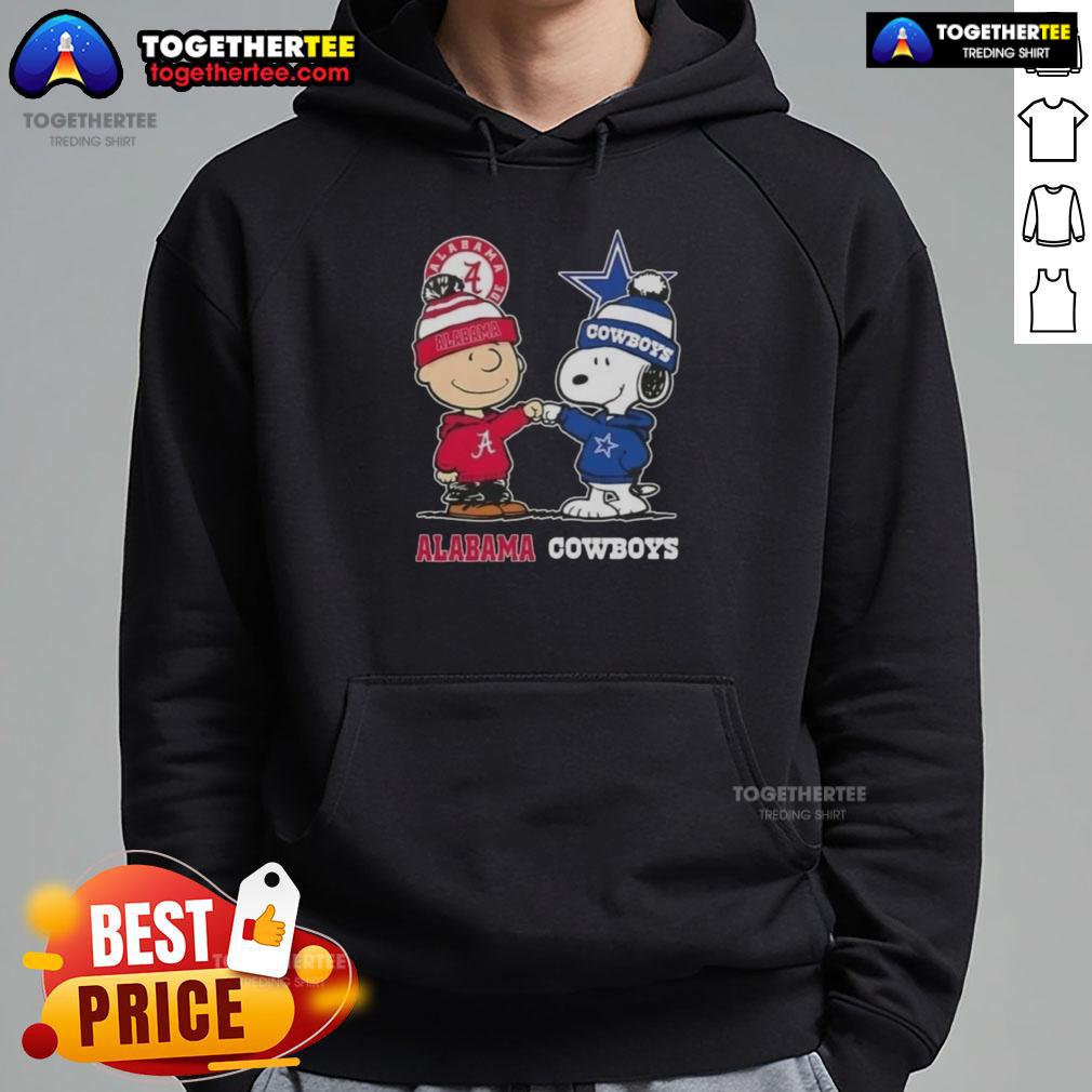 Cute Charlie Brown And Snoopy Alabama Crimson Tide X Dallas Cowboys T-Shirt - Image 2