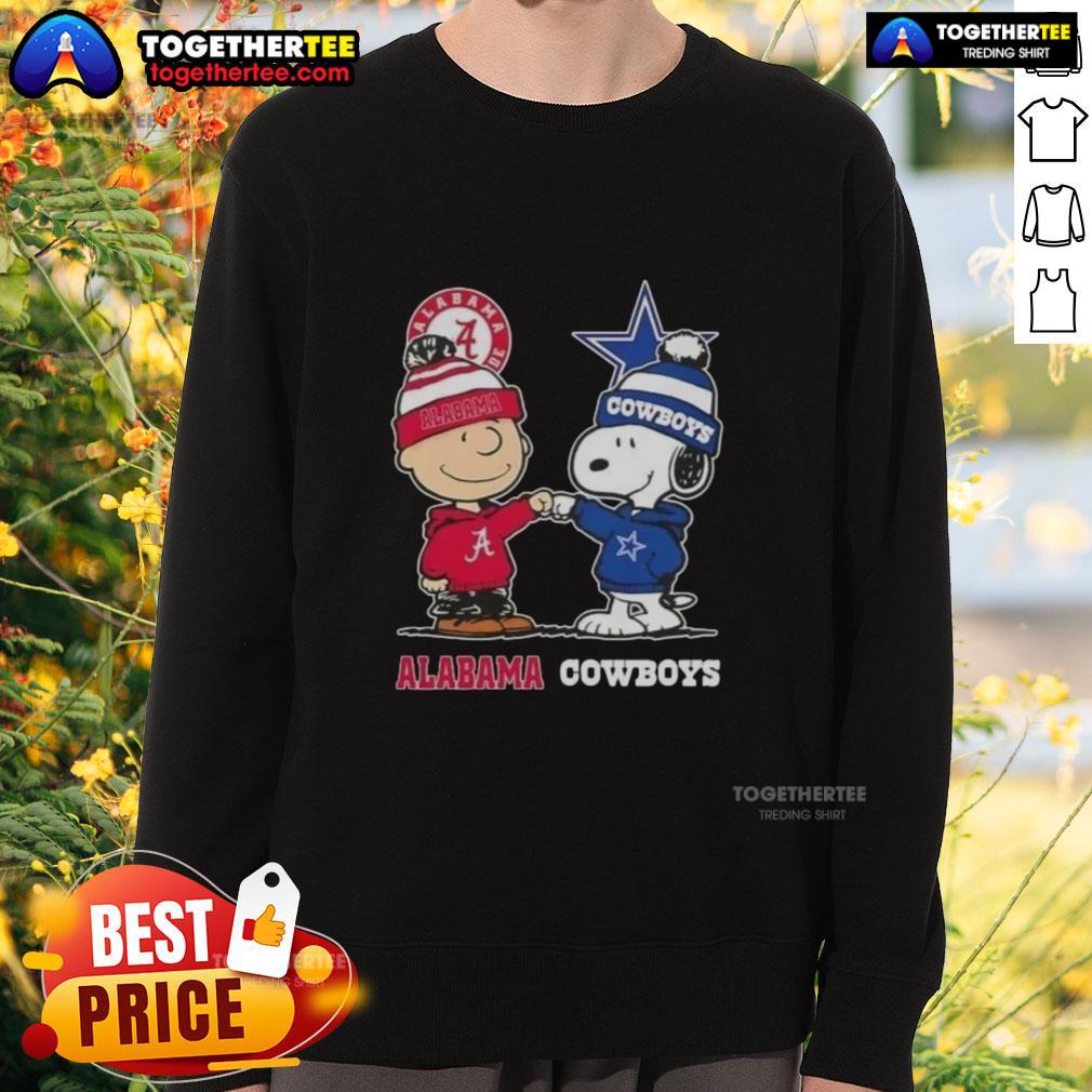 Cute Charlie Brown And Snoopy Alabama Crimson Tide X Dallas Cowboys T-Shirt - Image 5