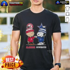 Cute Charlie Brown And Snoopy Alabama Crimson Tide X Dallas Cowboys T-Shirt