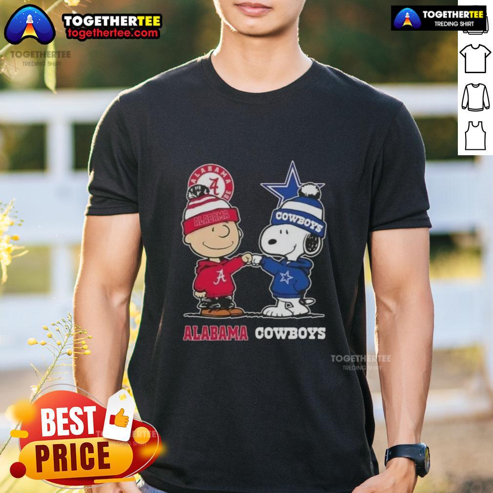 Cute Charlie Brown And Snoopy Alabama Crimson Tide X Dallas Cowboys T-Shirt