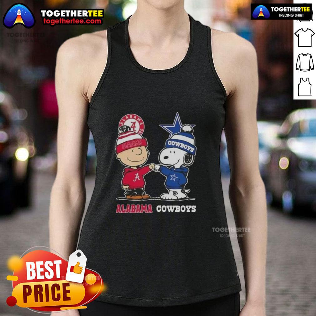 Cute Charlie Brown And Snoopy Alabama Crimson Tide X Dallas Cowboys T-Shirt - Image 4